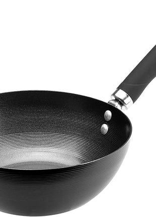 Ecolution Non-Stick Carbon Steel Wok with Soft Touch Riveted Handle, 8",Black