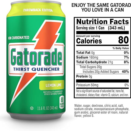 Gatorade Thirst Quencher, Lemon-Lime, 12 Fl Oz Cans, (Pack of 36)