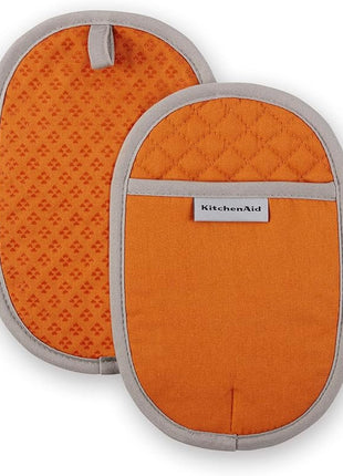 KitchenAid Asteroid Pot Holder 2-Pack Set, Honey Orange, 6.5"x10"
