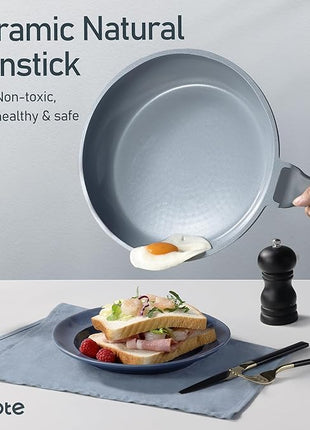 CAROTE 14 Pcs Ceramic Cookware Set, Pots and Pans Set Non Stick with Ceramic Coating, Induction Kitchen Sets