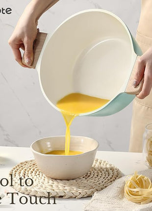 CAROTE 21-Piece Ceramic Pots and Pans Cookware Set, Non Stick Induction Cook Ware Kitchen Cooking Set Non-Toxic Health, PFAS Free