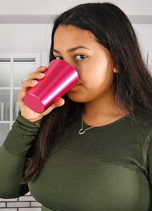 HOME-X Colorful Aluminum Drinking Cups Set of 6, Colored Metal Tumblers, Shatter Resistant, Stackable, 6 Metallic Colors- 12 Ounces