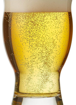 Libbey Craft Brews Nucleated Pint Beer Glasses, Dishwasher Safe Pint Glasses Set of 4 for Light Beers, Stouts, Laser Etching Nucleated Beer Glasses