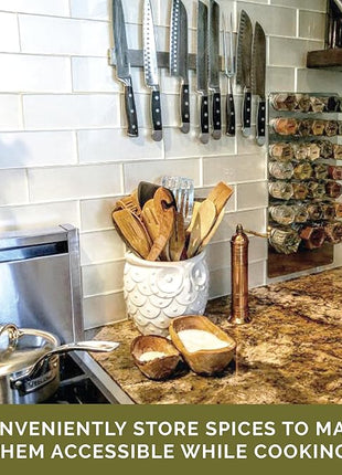 Gneiss Spice Stainless Finish Wall Plate Base for Magnetic Spice Jars, Medium 10x12 Inches (Jars Not Included)