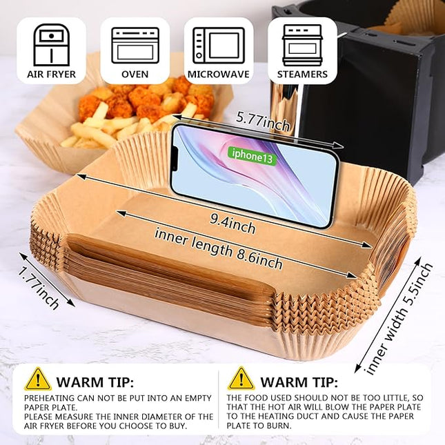 (125PCS) Air Fryer Liners, Disposable for Ninja Dual Air Fryer accessories, Parchment Paper liners rectangle 8.6''*5.5''