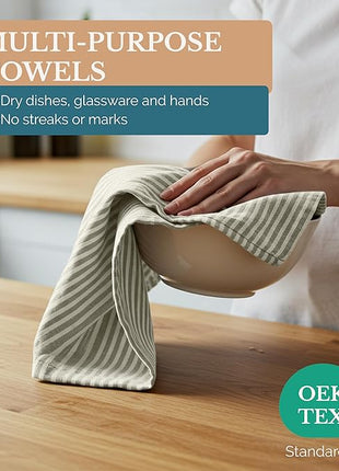 Casa Platino Hand Towels for Kitchen Set of 6 – 100% Cotton 18"x28" Kitchen Towels, Super Absorbent – Crafted for Farmhouse Charm, Drying Dishes, Or Entertaining Guests – Slate Grey