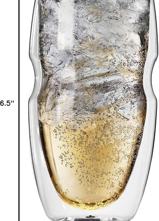 Ozeri Serafino Double Wall Insulated Beverage and Coffee Glasses, 12-Ounce, Set of 2