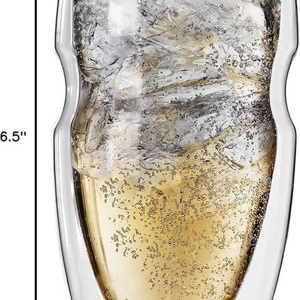 Ozeri Serafino Double Wall Insulated Beverage and Coffee Glasses, 12-Ounce, Set of 2