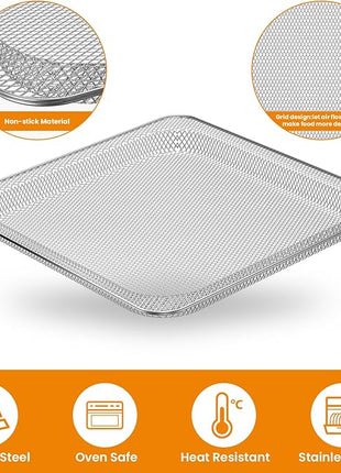 for Ninja Foodi Replacement Tray, Original Replacement Baking Trays for NINJA SP100 SP101 Foodi Digital Air Fryer Oven, Mesh Basket, Ideal Accessories for Air Frying and Dehydrating (For SP100 Series)