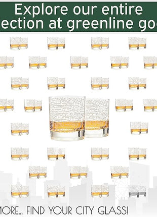 Greenline Goods Whiskey Glasses - 10 Oz Tumbler Set for St Louis lovers, Etched with St Louis City Map Old Fashioned Rocks Glass - Set of 2