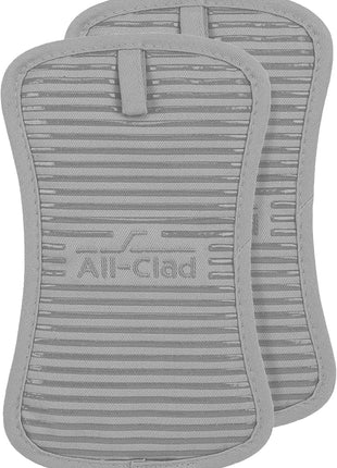 All-Clad Premium Pot Holder & Hot Pad: Heat Resistant up to 500 Degrees - 100% Cotton, 10"x6.25" Hot Pad for Kitchen and Barbeque, 2-Pack, Titanium