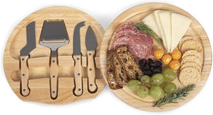 PICNIC TIME Star Wars Circo Cheese Board & Knife Set, Charcuterie Board Gift with 4 Stainless Steel Tools, Wooden Cutting Board for Cheese, Meat & Crackers, Housewarming (Parawood)