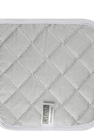 100% Cotton Kitchen Everyday Basic Terry Pot Holder Heat Resistant Coaster Potholder for Cooking and Baking Set of 5 White