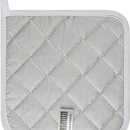 100% Cotton Kitchen Everyday Basic Terry Pot Holder Heat Resistant Coaster Potholder for Cooking and Baking Set of 5 White