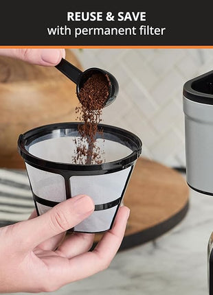 KRUPS Simply Brew Compact 5 Cup Coffee Maker: Stainless Steel Design, Pause & Brew, Keep Warm, Reusable Filter, Drip-Free Carafe