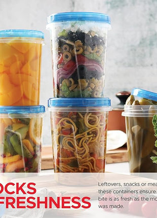 Tafura 10 Pack Leakproof Freezer Containers for Food with Twist Top Lids - 32 Oz BPA Free Reusable Plastic Soup Containers with Screw On Lids - Ideal for Meal Prep, Leftovers & Pantry Organization