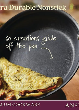 Anolon Advanced Home Hard-Anodized Nonstick Skillets (2 Piece Set- 10.25-Inch & 12.75-Inch, Onyx)