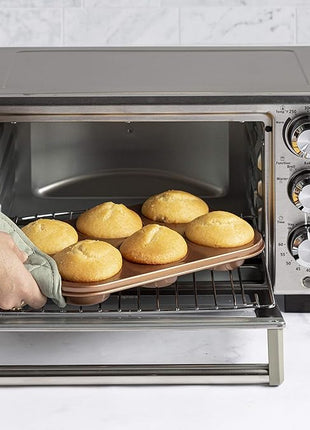 Ecolution Non-Stick Toaster Oven Bakeware Set, 4 Piece, Carbon Steel, Easy to Clean and Perfect for Single Servings, Copper