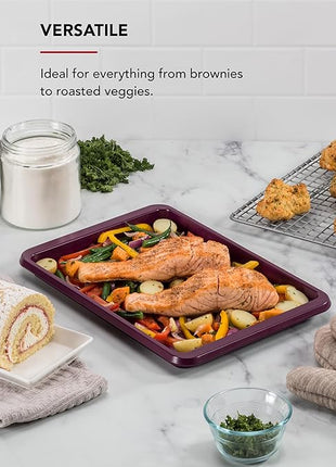 KitchenAid 9x13in Nonstick Aluminized Steel Baking Sheet, Beetroot