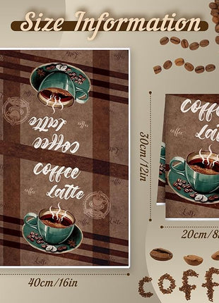 Boyiee Set of 6 Coffee Kitchen Towels Brown Dish Towels 24 x 16 Inches Absorbent Decorative Dish Cloths Retro Hand Accessories for Coffee Bar Decor Housewarming Gifts Wedding Shower Decoration