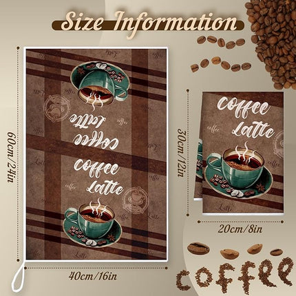 Boyiee Set of 6 Coffee Kitchen Towels Brown Dish Towels 24 x 16 Inches Absorbent Decorative Dish Cloths Retro Hand Accessories for Coffee Bar Decor Housewarming Gifts Wedding Shower Decoration