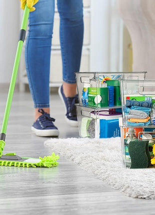 ClearSpace Plastic Storage Bins with Lids X-Large – Perfect Kitchen Organization, Desk Organizer or Pantry Storage – Desktop Organizer, Pantry Organization and Storage Bins, Cabinet Organizers