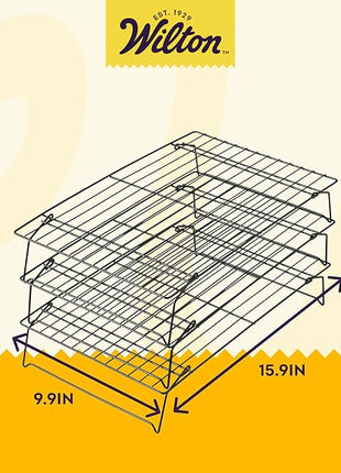 Wilton Excelle Elite 3-Tier Cooling Rack for Cookies, Cake and More - Cool Batches of Cookies, Cake Layers or Finger Foods, Black