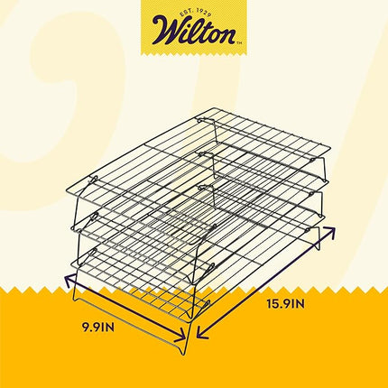 Wilton Excelle Elite 3-Tier Cooling Rack for Cookies, Cake and More - Cool Batches of Cookies, Cake Layers or Finger Foods, Black