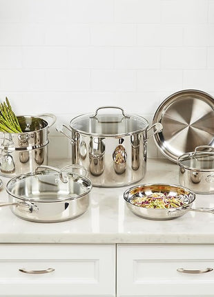 Cuisinart 77-11G Stainless Steel 11-Piece Set Chef's-Classic-Stainless-Cookware-Collection