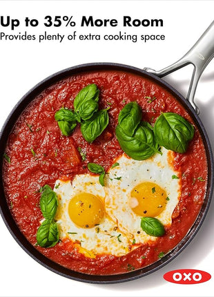 OXO Professional 8" Frying Pan Skillet, Hard Anodized Ceramic Nonstick Cookware PFAS-Free, Induction Suitable, Stainless Steel Handle, Diamond Reinforced Coating, Dishwasher Safe, Oven Safe, Black