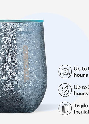 Corkcicle Stemless Wine Tumbler - Keeps Drinks Cold for 6 Hours - Triple-Insulated Stainless Steel - Non-Slip Base - Summer Drinkware Gift - Keeps Drinks Ice Cold - 12 oz - Ice Breaker