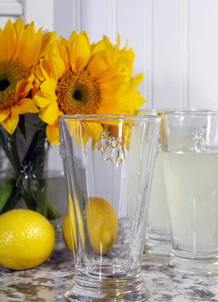 La Rochere Napoleon Bee Double Old Fashioned Tumbler Set of 6 – La Rochere Bee Glassware Sets – Fancy Glassware Drinking Glasses (15 oz)