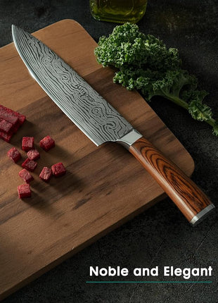 Astercook Chef Knife, 8 Inch Professional Kitchen Chef Knife, German High Carbon Stainless Steel Ultra Sharp Knife, Chefs Knives with Ergonomic Handle and Gift Box