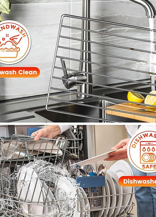 Air Fryer Rack for Cuisinart TOA-28 AFR-25 Air Fryer Convection Toaster Oven, 11.2''*10'' Air Fryer Stainless Steel Wire Rack Basket Tray Accessories Parts, Dishwasher Safes