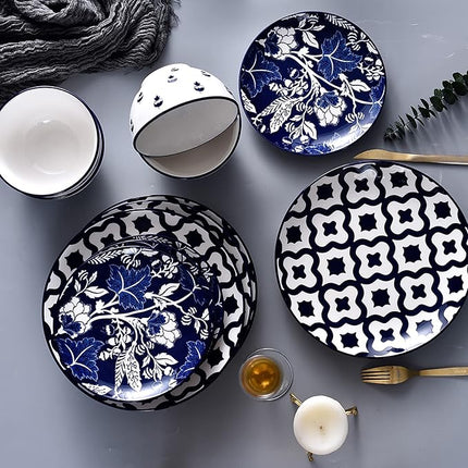 Wisenvoy Dinnerware Sets Plates and Bowls Sets Ceramic Plate Set Stoneware Dinnerware Set Dishes Set for 4