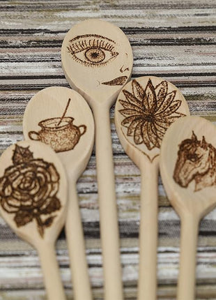 12PCS 12 Inch Long Wooden Spoons, Long Handle Wooden Cooking Mixing Oval Spoons Baking Cooking Tasting Stirring - Sauce Spoons. Made of Natural Beechwood