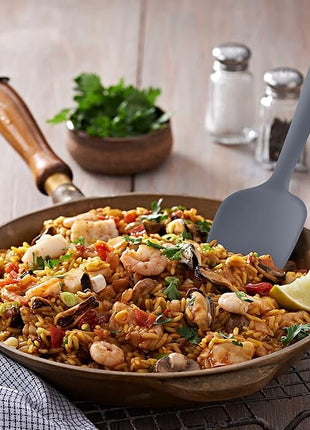 Silicone Spatulas Set Turners Tongs Cooking Utensils Set High Heat Resistant Kitchen Scraper Spatulas for Cooking Mixing Baking BPA Free Dishwasher Safe, Grey