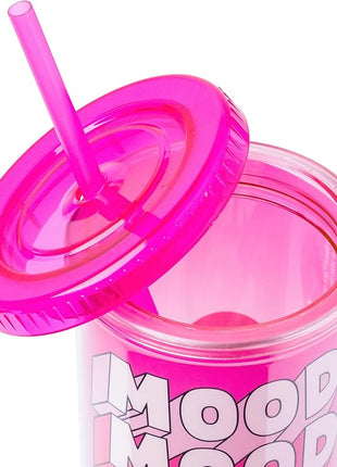 Silver Buffalo Care Bears Mood Plastic Tall Cold Cup with Lid and Straw Featuring Love-A-Lot Bear, 20 Ounces