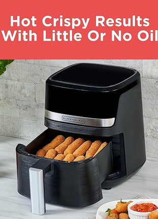 BLACK+DECKER Purifry 2QT Air Fryer, Crispy Deep Fried Taste without the Fat, Plus Bake, Dehydrate, and Keep Food Warm, Digital Touchscreen and Auto Shut-Off