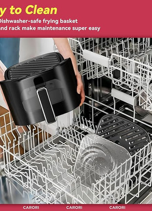 Air Fryer 14-in-1 with Viewing Window, 6Qt Large Capacity, 392℉ Max Crisp, Airfryer No Filping Dual Heating, Bake, Roast, Dehydrate, Reheat, 1700W Fast Even Easy Meals, Nonstick Dishwasher Safe Basket