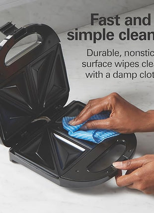 Hamilton Beach Electric Sealed Sandwich Maker Grill with PFAS-Free Nonstick Plates, Makes Stuffed French Toast, Omelets, Compact & Easy to Store, Black (25430G) (Pack of 2)