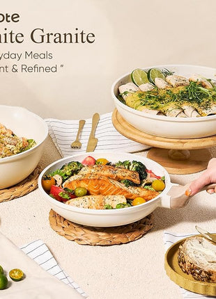 CAROTE 14 Pcs Pots and Pans Set Nonstick,Cookware Set Kitchen Cooking Set with Utensil and Pan Protectors