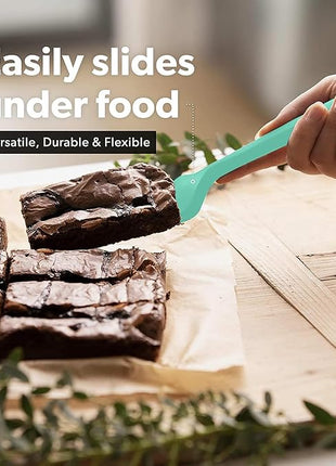 New DI ORO Silicone Turner Spatula Set - Kitchen Spatulas for Nonstick Cookware - Cooking Utensils for Flipping Eggs & Pancakes - 600°F Heat-Resistant BPA Free Turners - Dishwasher Safe (4pc, Mint)