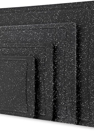 COOK WITH COLOR Non-Slip Cutting Board Set – Kitchen Essentials with Easy Grip Handle for Meat, Veggies, and Fruits, 4 Cutting Boards, Black