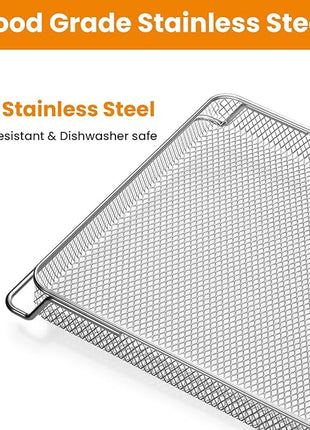 for Ninja Foodi Replacement Air Fryer Oven Basket, Original Replacement Baking Trays for NINJA DT201 DT251 Foodi Digital Air Fryer Oven, Mesh Basket, Ideal Accessories for Frying and Dehydrating