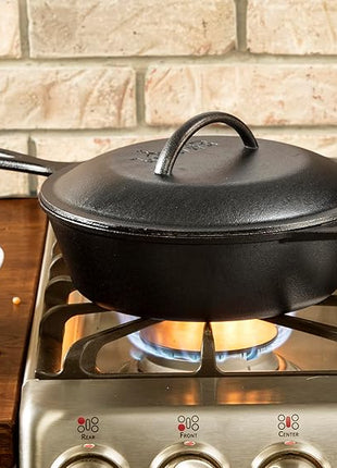 Lodge 3 Quart Pre-Seasoned Cast Iron Deep Skillet with Lid