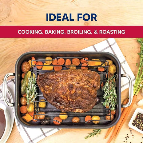 HIC Kitchen Roasting Adjustable Baking Rack, Nonstick-Coated Steel, Adjusts to 7 Different Positions, 11.5 x 10.5 x 0.5-Inches