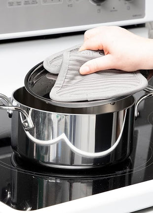 All-Clad Premium Pot Holder & Hot Pad: Heat Resistant up to 500 Degrees - 100% Cotton, 10"x6.25" Hot Pad for Kitchen and Barbeque, 2-Pack, Titanium