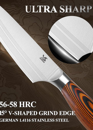 MSY BIGSUNNY 5pcs Knife Set Kitchen Utensils Knife, German Stainless Steel Professional Chef Kitchen Knife Set, Tang Series