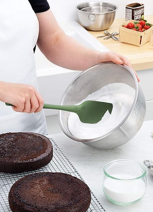 Tovolo Flex-Core All Silicone Spatula, Tapered Silicone Edge for Scraping, Ergonomic Handle, Heat-Resistant Rubber Spatula, BPA-Free & Dishwasher Safe Baking Tool & Kitchen Utensil